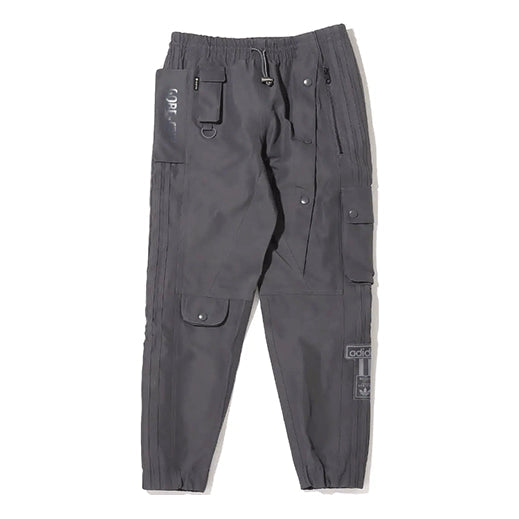 Men's adidas originals Solid Color Multiple Pockets Casual Sports Pants/Trousers/Joggers Gray HD2234