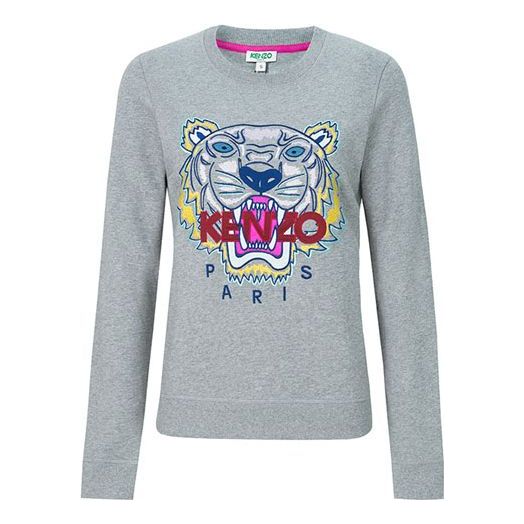 (WMNS) KENZO SS21 Classic Tiger Head Printing Long Sleeves Hoodie Gray F862SW7054XA-95