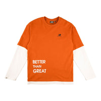 New Balance Colorblock Casual Long Sleeves Orange T-Shirt NDA3E011-ORG