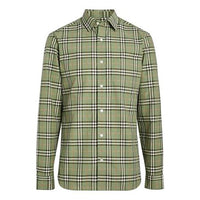Burberry Check Long Sleeve Shirt Male Green 80032851