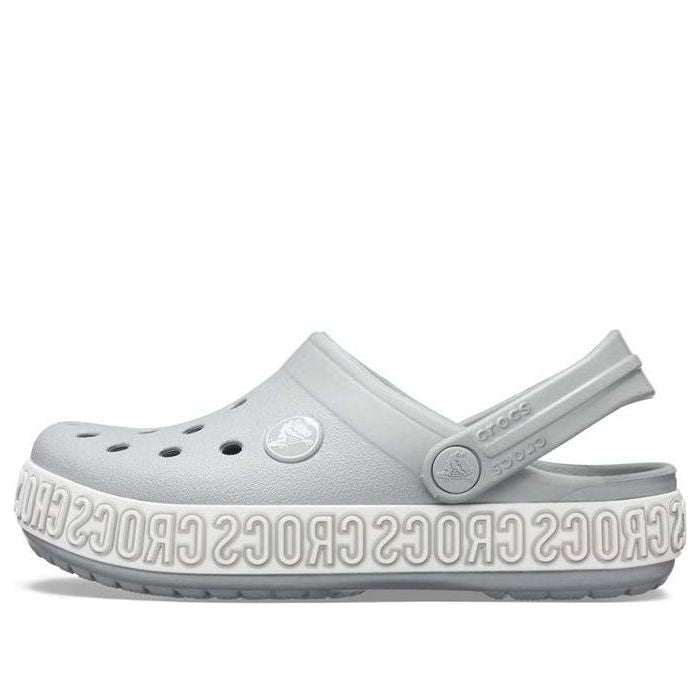 (GS) Crocs Crocband Logo Mania Clogs 'Grey Silver' 205992-00J