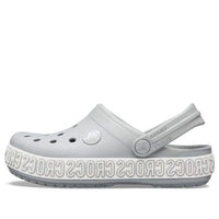 (GS) Crocs Crocband Logo Mania Clogs 'Grey Silver' 205992-00J