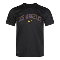 Nike NBA Los Angeles Lakers Basketball Training Quick Dry Short Sleeve Black AT1335-010
