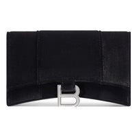 (WMNS) Balenciaga Hourglass Velvet Jersey Wallet On Chain 'Black' 6560502AAPT1000