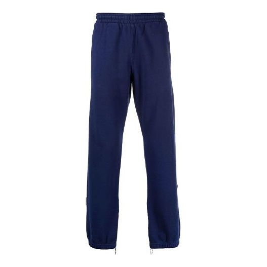 Men's Off-White Arrow Pattern Solid Color Bundle Feet Sports Pants/Trousers/Joggers Blue OMCH042F21FLE0024545