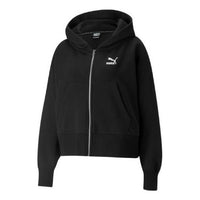 (WMNS) PUMA Classics Oversized Full Zip Hoodie Jacket 'Black' 534369-01