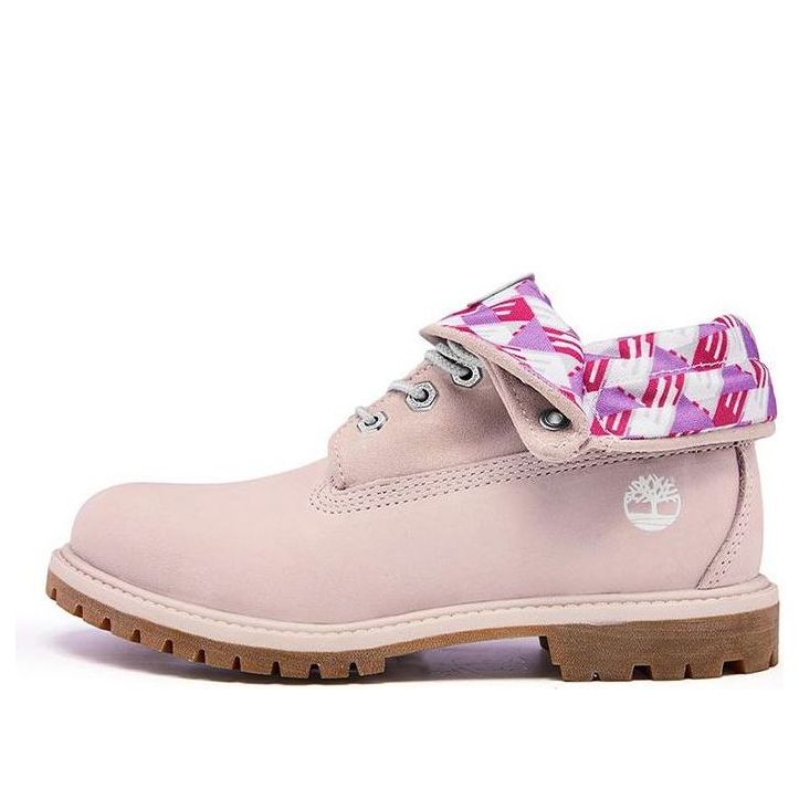 (WMNS) Timberland Roll Top Wide Fit Boots Basic 'Pale Pink with Plaid Print' A2MDWW