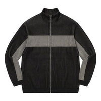 Supreme 2-Tone Ribbed Zip Up Sweater 'Black Grey' SUP-FW22-093