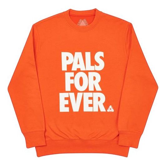 PALACE Unisex Pals Forever Round-neck Sweatshirt Orange P19CW008