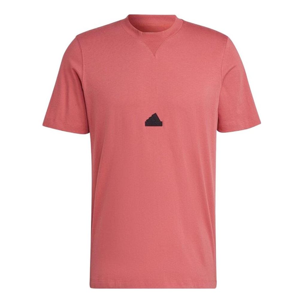 Men's adidas Solid Color Logo Printing Casual Short Sleeve Watermelon Red T-Shirt HN1962