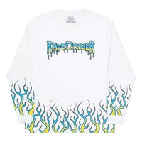 PALACE Ravedigger Pattern Logo Printing Round Neck Long Sleeves Unisex White P19LS001