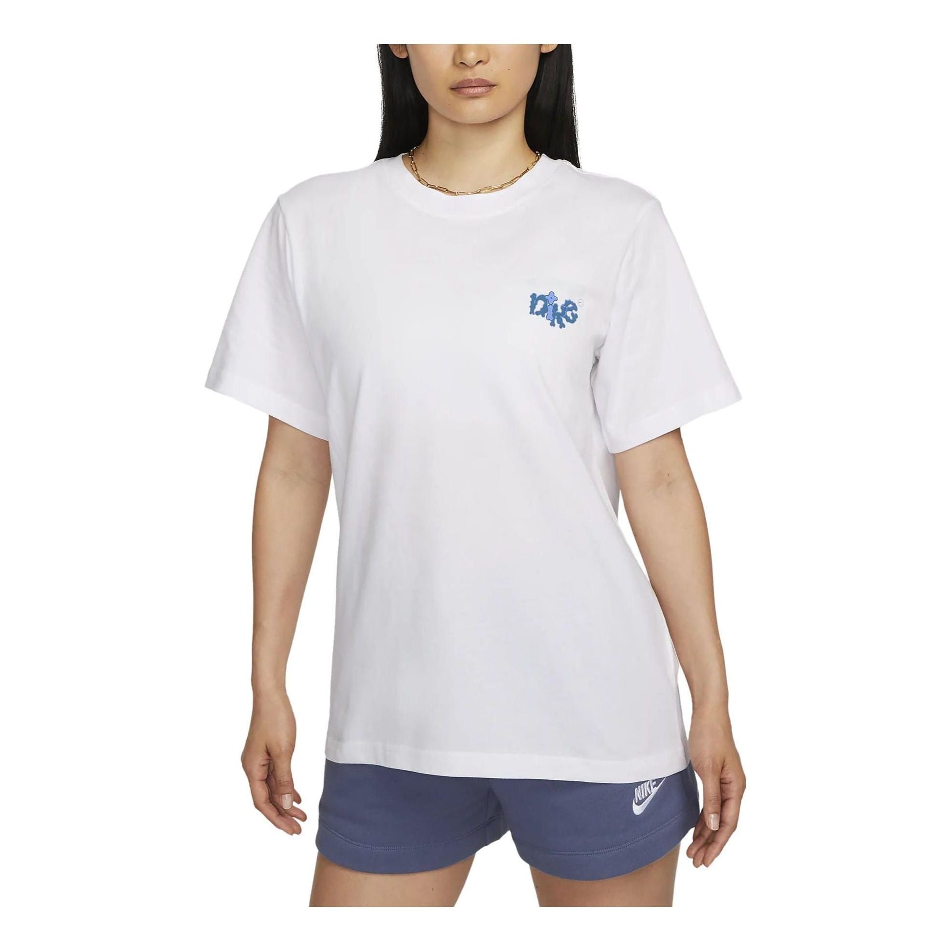(WMNS) Nike Cloud Flower Logo T-Shirts Asia Sizing 'White' FD2550-100