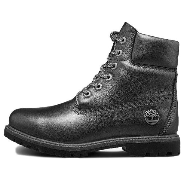 (WMNS) Timberland 6 Inch Heritage Premium Waterproof Pewter Leather Boots 'Black' A24HY