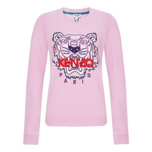 (WMNS) KENZO SS21 Classic Tiger Head Printing Long Sleeves Light Pink Hoodie F862SW7054XA-33