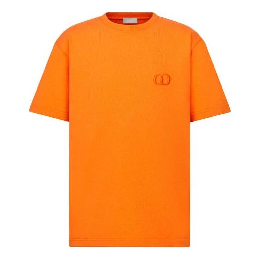 Men's DIOR FW21 Casual Logo Short Sleeve Orange 943J605A0554-C242