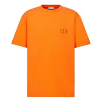 Men's DIOR FW21 Casual Logo Short Sleeve Orange 943J605A0554-C242