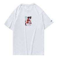 Li-Ning New York Fashion Week Character Printing Short Sleeve Couple Style White AHSN737-1