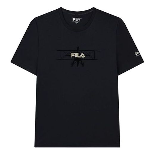 FILA Logo Round Neck Pullover Short Sleeve Black F11M138155F-BK