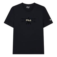 FILA Logo Round Neck Pullover Short Sleeve Black F11M138155F-BK