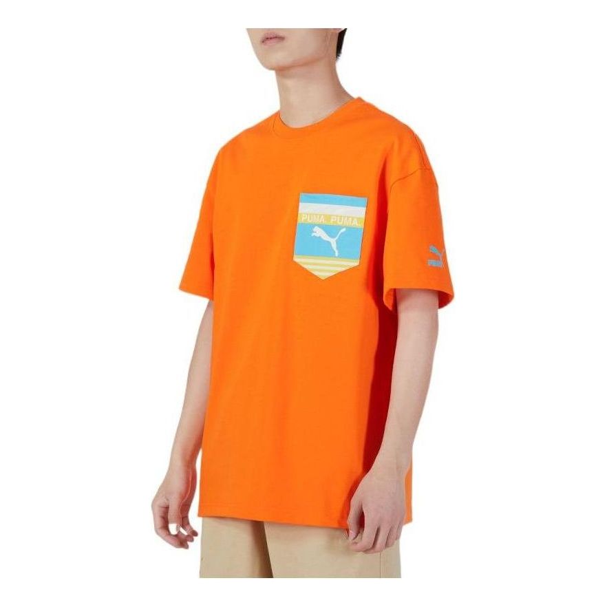PUMA Boxy Pocket Logo Tee 'Orange' 534991-29