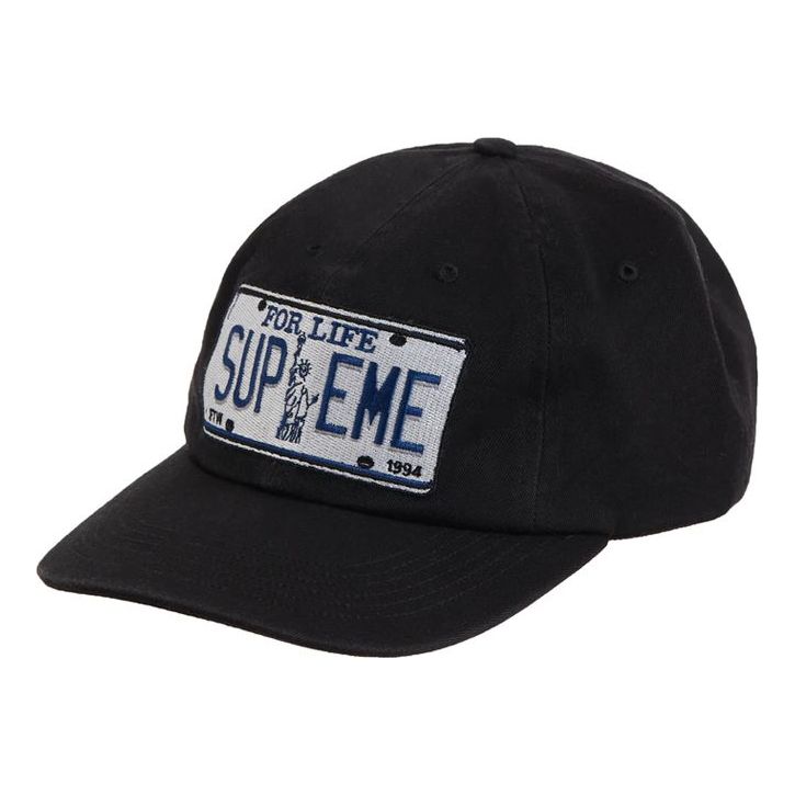 Supreme SS20 Week 1 License Plate 6-Panel Cap 'Black' SUP-SS20-210