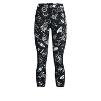 (WMNS) Under Armour Run Ankle Tights Leggings 'Black White' 1382967-001
