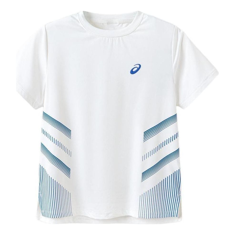 (GS) ASICS Logo T-Shirt 'White Blue' 332241175025-10