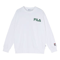 FILA FUSION Alphabet Logo Printing Sports Round Neck Pullover Unisex White T11U038205F-WT
