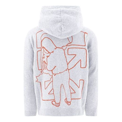 Off-White FW20 ArrowsPrinting Hooded pullover Men Grey OMHA089E20KNI0010320