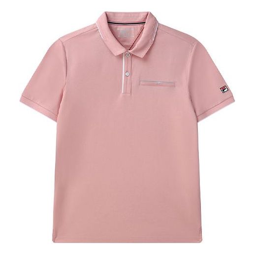 FILA White Colorblock Logo Short Sleeve polo Pink F11M121120F-PK