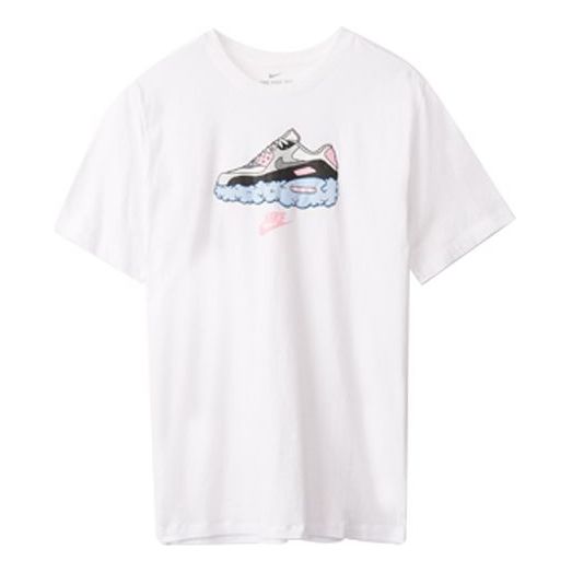 Nike Air Max Shoe Printing Short Sleeve White CV0071-100