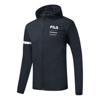 FILA Athletics Alphabet Logo Printing Woven Sports Hooded Jacket Blue A11M021703F-NV