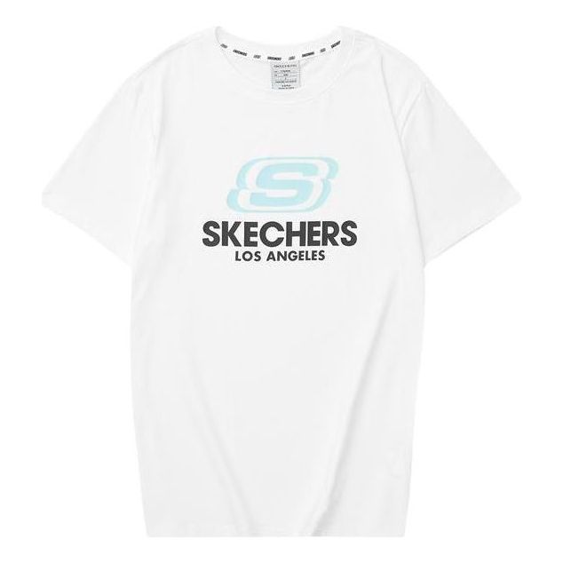 Skechers Logo Printed Tee 'White Blue Black' L122U199-0019