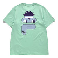 FILA FUSION x Jeremyville Crossover Cartoon Alphabet Printing Sports Short Sleeve Couple Style Green T11U139104F-LG