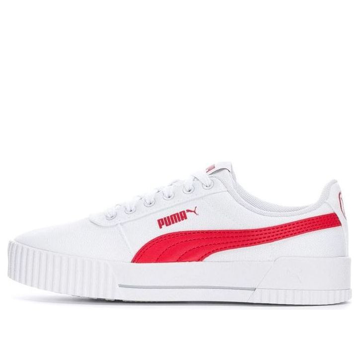 (WMNS) PUMA Carina Canvas Sneakers White/Red 368669-04