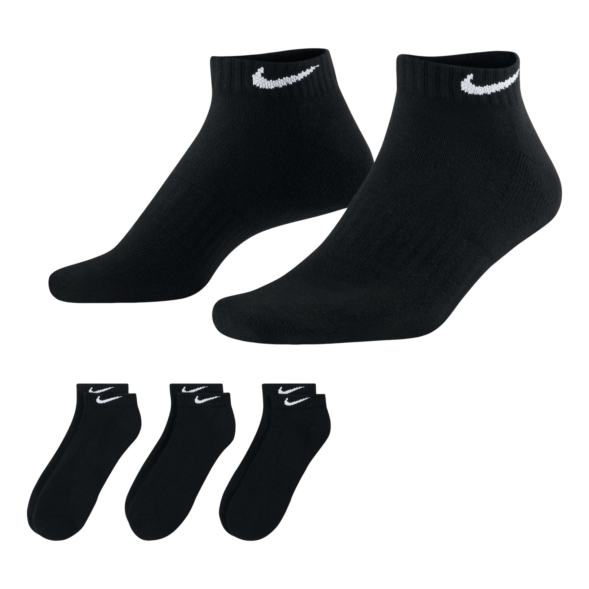 Nike Shock Absorption Training Socks Couple Style 3 Pairs Black SX7670-010