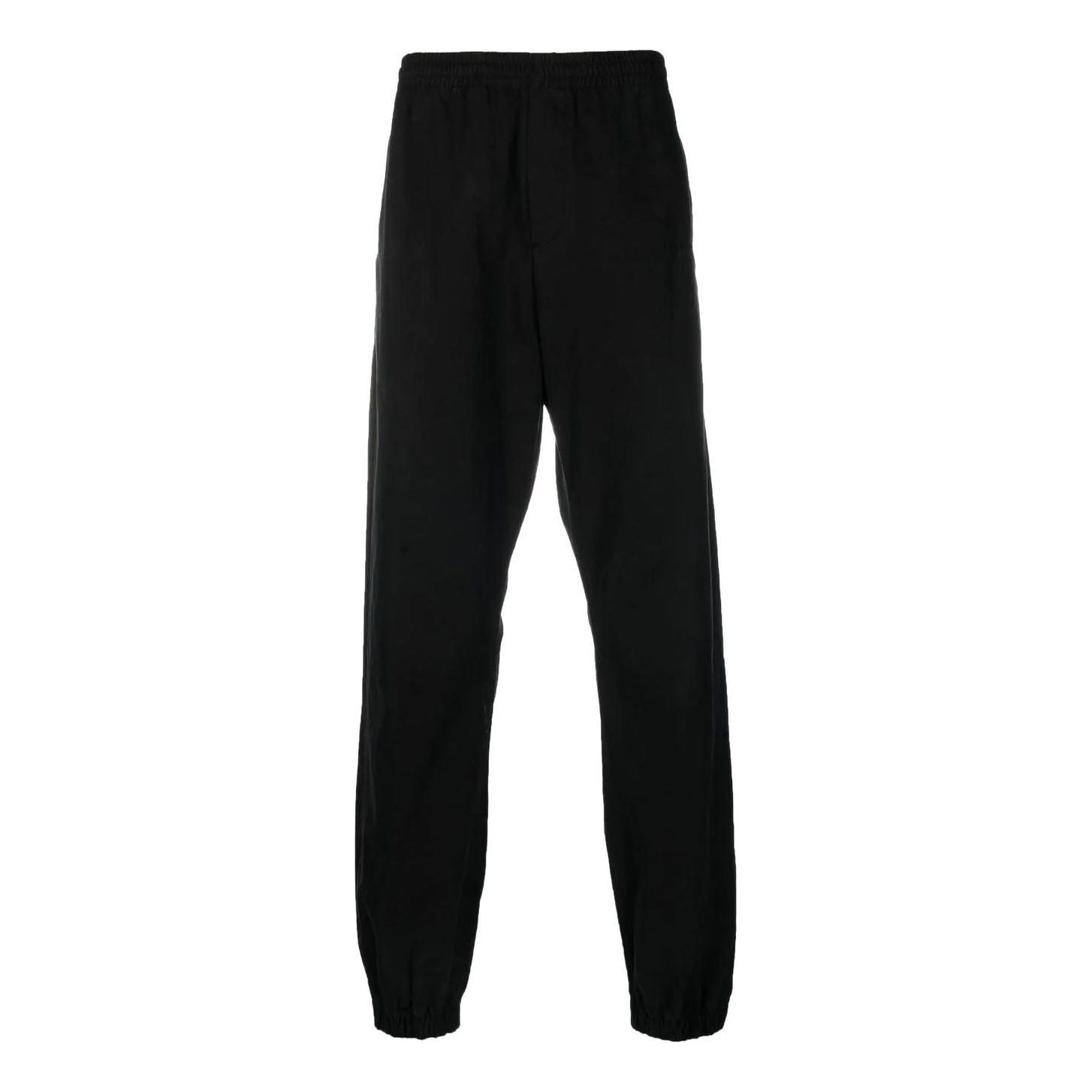 Men's Off-White Solid Color Plain Weave Knit Bundle Feet Sports Pants/Trousers/Joggers Black OMCA226F22FAB0011010