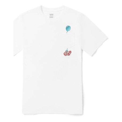 (WMNS) Vans Funny Pattern Small Turtle Embroidered Sports Short Sleeve White VN0A5F2EWHT