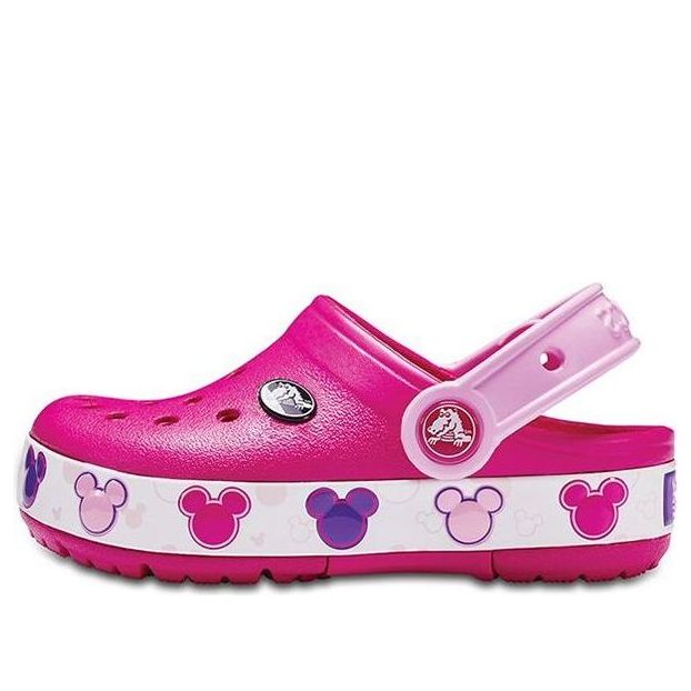 (GS) Crocs Crocband Mickey Fun Lab Lights Clogs 'Pink White' 204994-6X0