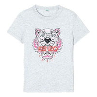 KENZO Multi-Color Tiger Head Printing Short Sleeve Gray F952TS7214YB-93