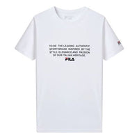 FILA Short Sleeve 2019 Athleisure Casual Sports Round Neck Minimalistic White F11M928112FWT
