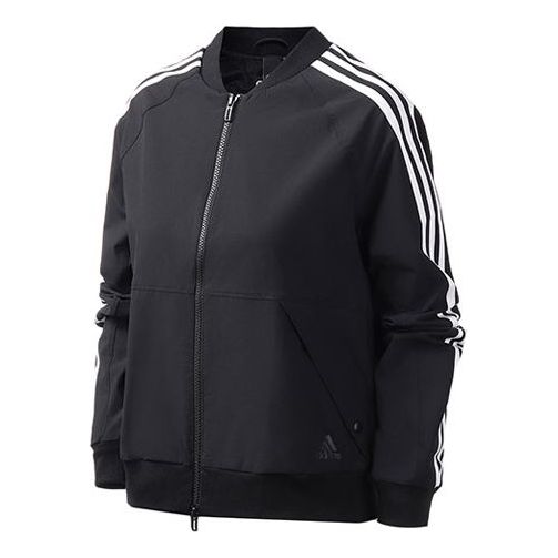 (WMNS) adidas Stand Collar Sports Jacket Black FK3511