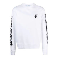 Off-White SS21 Graffiti Printing Round Neck Long Sleeves Version White OMBA025S21FLE0040110