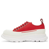 (WMNS) Alexander McQueen Tread Slick Low Lace Up 'Red White' 611705W4LR16044