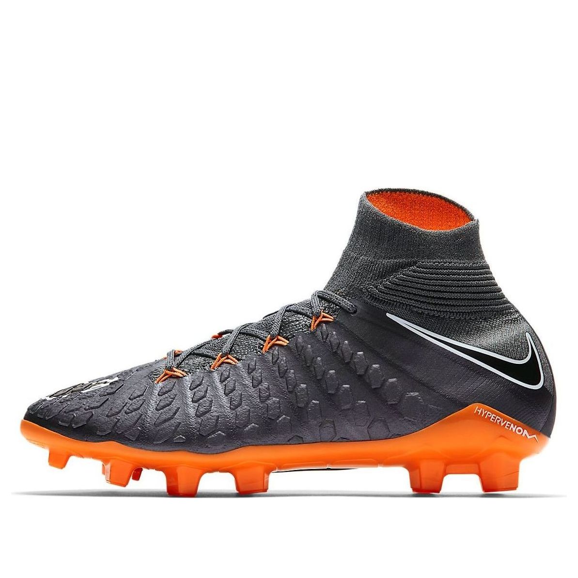 (GS) Nike Hypervenom 3 Elite DF FG 'Dark Grey Total Orange' AH7292-081