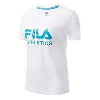 (WMNS) FILA Alphabet Logo Printing Round Neck Short Sleeve White A11W011130F-WT