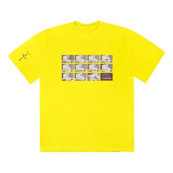 Travis Scott Cactus Jack x Mcdonald Crossover Round Neck Short Sleeve Printing Unisex Yellow TS-XMMMLIYW