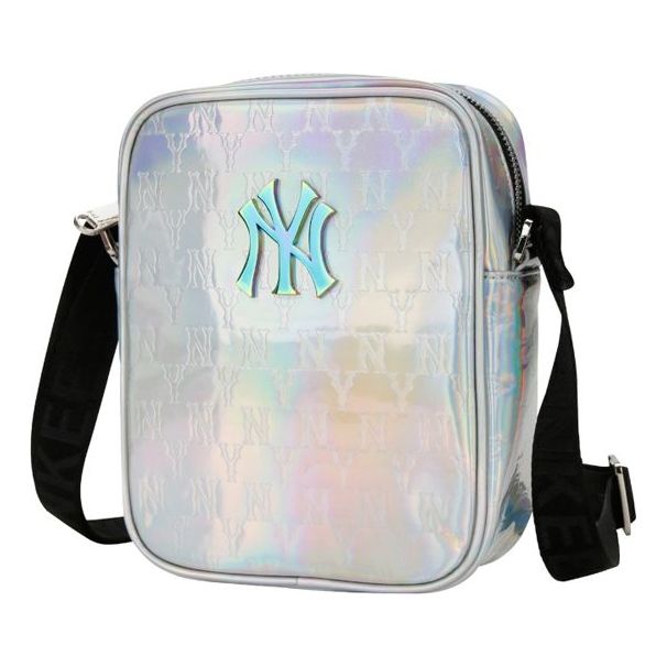 MLB Monogram Series NY New York Yankees Laser Messenger Bag Silver 32BGDA011-50M