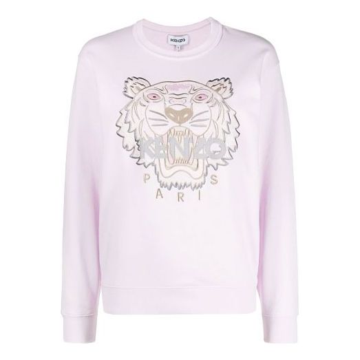 (WMNS) KENZO SS21 Embroidery Logo Round-neck Swea Pink FB52SW8244XA-34