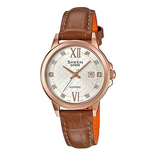 CASIO SHEEN Sapphire Crystal Quartz Waterproof Rose Gold Analog SHE-4525PGL-7A
